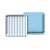 Prato Papel Quadrado - Listras Azul Bebê - 18cm - 8 unidades - Cromus - Rizzo - Imagem 1