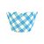 Wrapper para Cupcake - Xadrez Branco/Azul - 21,5x5cm - 12 unidades - Cromus - Rizzo - Imagem 1
