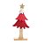 Árvore Decorativa Natalina de Madeira e Feltro - Vermelho/Branco - 33cm  - 1 unidade - Cromus - Rizzo - Imagem 1