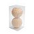 Bola de Natal Decorada - Nude Xadrez Dourado - 10cm - 2 unidades - Cromus - Rizzo - Imagem 1