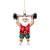 Enfeite de Natal para pendurar - Papai Noel Academia - 13cm - 1 unidade - Cromus - Rizzo - Imagem 1