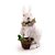Coelho Decorativo em Pé com Cesta de Flores - Páscoa - 1 unidade - Cromus - Rizzo - Imagem 1