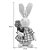 Coelha Decorativa Xadrez com Flor - 32cm - 1 unidade - Cromus - Rizzo - Imagem 2
