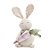 Coelho Decorativo com Cenoura Xadrez - Branco/Lavanda - 30x20cm - 1 unidade - Cromus - Rizzo - Imagem 1