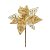 Poinsétia Decorativa - Glitter Dourado - 20cm - 1 unidade - Cromus - Rizzo - Imagem 1