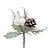 Pick Decorativo - Galho com Folhas, Pinha e Frutas Brancas - 22cm - 1 unidade - Cromus - Rizzo - Imagem 1