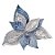 Poinsétia Decorativa - Tecido Azul e Glitter Prata - 45cm - 1 unidade - Rizzo - Imagem 1