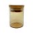 Pote de Vidro Âmbar Hermético com Tampa de Bambu - 6x8cm - 160ml - 1 unidade - Rizzo - Imagem 1