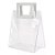 Sacola Transparente PVC com Alça Quadrada de Couro Branca - 22x26x12 - 1 unidade - Rizzo - Imagem 1