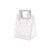 Sacola Transparente PVC com Alça Quadrada de Couro Branca - 15x15x10 - 1 unidade - Rizzo - Imagem 1