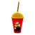 Copo com Tampa e Canudo - Minions Pensando e Rindo - 280ml - 1 unidade - Plasútil - Rizzo - Imagem 1