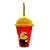 Copo com Tampa e Canudo - Minions Comendo Banana e Animado - 280ml - 1 unidade - Plasútil - Rizzo - Imagem 3