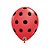 Balão de Festa Látex Liso Decorado - Pontos Polka Vermelho e Preto - 11" 28cm - 50 unidades - Qualatex Outlet - Rizzo - Imagem 1