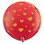 Balão de Festa Látex Liso Decorado - Coração Vermelho - 3' 90cm - 2 unidades - Qualatex Outlet - Rizzo - Imagem 1