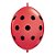 Balão de Festa Látex Liso Q-Link - Vermelho Polka Dots Preto - 6" 15cm - 50 unidades - Qualatex Outlet - Rizzo - Imagem 1