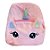 Mochila de Pelúcia Unicórnio Olhos Grandes - Rosa Claro - 30x35cm - 1 unidade - Rizzo - Imagem 1