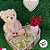 Urso de Pelúcia Cachecol Coração - Rosa - 23cm - 1 unidade - Rizzo - Imagem 4
