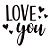 Transfer Para Balão Lettering - Love You Coração - 01 Unidade - Rizzo - Imagem 1