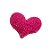 Aplique Decorativo - Coração Pink com Glitter  - 2 unidades - Rizzo - Imagem 1