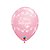 Balão de Festa Látex Liso Decorado - O Meu Batizado Borboleta Rosa - 11" 28cm - 50 unidades - Qualatex Outlet - Rizzo - Imagem 1