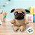 Cachorro de Pelúcia Pug Olhos Grandes - Bege - 33cm - 1 unidade - Rizzo - Imagem 5