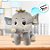 Elefante de Pelúcia - Olhos Grandes - Cinza - 36cm - 1 unidade - Rizzo - Imagem 5
