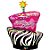 Balão de Festa Microfoil 41" 104cm - Bolo Listras de Zebra Flutuação Máxima - 1 unidade - Qualatex Outlet - Rizzo - Imagem 1