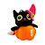 Gato Abóbora com Chapéu de Pelúcia Personalizado - 22cm - 1 unidade - Rizzo - Imagem 1