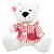 Urso de Pelúcia com Roupão Listrado Vermelho - 25cm - 1 unidade - Rizzo - Imagem 1