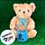 Urso de Pelúcia Cachecol Coração - Verde - 23cm - 1 unidade - Rizzo - Imagem 5