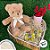 Urso de Pelúcia com Laço Creme - Marrom - 28cm - 1 unidade - Rizzo - Imagem 3