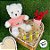 Urso de Pelúcia Branco com Blusa Love - Rosa - 28cm - 1 unidade - Rizzo - Imagem 3
