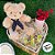 Urso de Pelúcia com Cachecol e Broche - Azul - 30cm - 1 unidade - Rizzo - Imagem 4