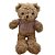 Urso de Pelúcia Marrom com Blusa de Lã - Rosa - 30cm - 1 unidade - Rizzo - Imagem 1