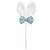 Pick Decorativo Orelha Coelho - Branco/Azul - 36cm - 1 unidade - Cromus - Rizzo - Imagem 1