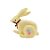Coelho Florido Amarelo em Feltro - 20,5cm - 1 unidade - Rizzo - Imagem 1