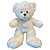 Urso de Pelúcia com Laço Prata - Creme - 40cm - 1 unidade - Rizzo - Imagem 1