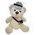 Urso de Pelúcia com Boina e Bolsinha - Branco - 27,5cm - 1 unidade - Rizzo - Imagem 1