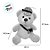 Urso de Pelúcia com Boina e Bolsinha - Branco - 27,5cm - 1 unidade - Rizzo - Imagem 2
