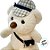 Urso de Pelúcia com Boina e Bolsinha - Branco - 27,5cm - 1 unidade - Rizzo - Imagem 3