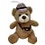 Urso de Pelúcia com Boina e Bolsinha - Marrom - 27,5cm - 1 unidade - Rizzo - Imagem 1