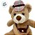 Urso de Pelúcia com Boina e Bolsinha - Marrom - 27,5cm - 1 unidade - Rizzo - Imagem 3