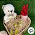 Urso de Pelúcia com Laço Listrado - Branco - 20cm - 1 unidade - Rizzo - Imagem 4