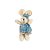 Mini Coelha Decorativo para Pendurar - Azul - 10cm - 1 unidade - Cromus - Rizzo - Imagem 1