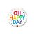 Balão de Festa Microfoil 18" 46cm - Redondo Oh Happy Day Arco-íris - 1 unidade - Qualatex Outlet - Rizzo - Imagem 1