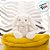 Coelho de Pelúcia Branco com Laço Rosa - 25cm - 1 unidade - Cromus - Rizzo - Imagem 3