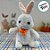 Coelho de Pelúcia Branco com Gravata de Cenoura - 25cm - 1 unidade - Rizzo - Imagem 1