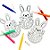 Kit para Colorir de Páscoa - 11,5cm - 3 Coelhos e 6 Canetinhas - Rizzo - Imagem 5