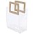 Sacola Transparente PVC Com Alça Retangular Couro Bege - 17x15x8cm - 1 unidade - Cromus - Rizzo - Imagem 4