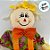 Espeto para Jardim Espantalha de Festa Junina - Laranja - 68cm - 1 unidade - Rizzo - Imagem 2